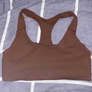 Brown light support sports bra